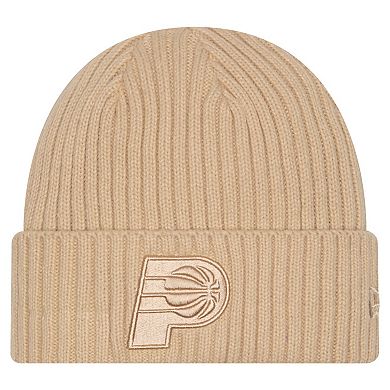 Men's New Era Tan Indiana Pacers Color Pack Cuffed Knit Hat