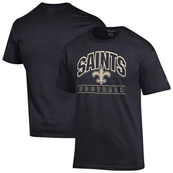 Men's Champion Black New Orleans Saints Football T-Shirt