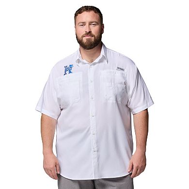 Men's Columbia White Kentucky Wildcats Big & Tall Tamiami Omni-Shade Button-Down Shirt