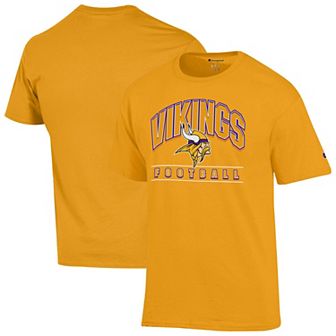 Men's Champion Gold Minnesota Vikings Helmet T-Shirt