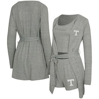 Women's Concepts Sport Gray Tennessee Volunteers Rigor Three-Piece Tank, Short & Robe Set