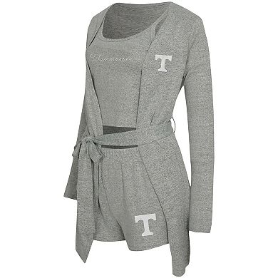 "Women's Concepts Sport Gray Tennessee Volunteers Rigor Three-Piece Tank, Short & Robe Set"