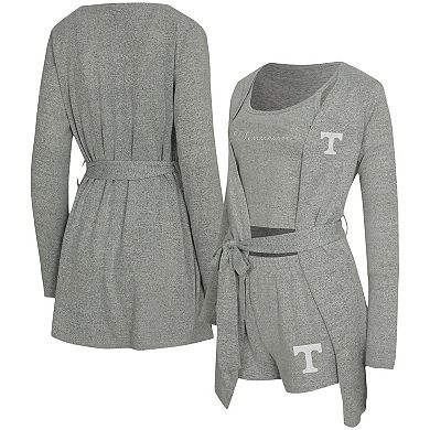 "Women's Concepts Sport Gray Tennessee Volunteers Rigor Three-Piece Tank, Short & Robe Set"