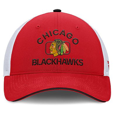 Men's Fanatics Red/White Chicago Blackhawks Authentic Pro Rink Adjustable Trucker Hat