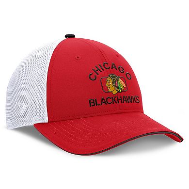 Men's Fanatics Red/White Chicago Blackhawks Authentic Pro Rink Adjustable Trucker Hat