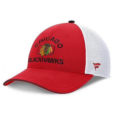 Men's Fanatics Red/White Chicago Blackhawks Authentic Pro Rink Adjustable Trucker Hat