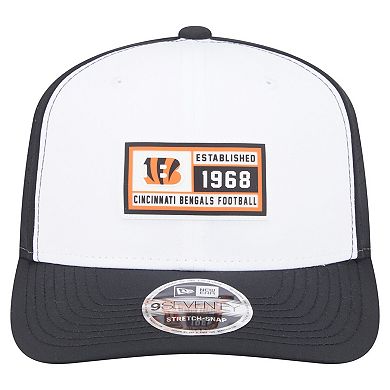 Men's New Era White/Black Cincinnati Bengals Established Patch 9SEVENTY Adjustable Hat