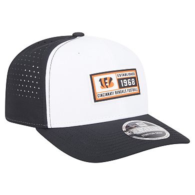 Men's New Era White/Black Cincinnati Bengals Established Patch 9SEVENTY Adjustable Hat