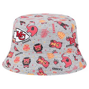 Infant New Era Gray Kansas City Chiefs Animal Bucket Hat