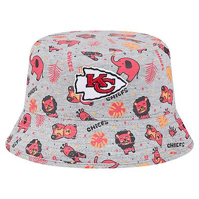 Infant New Era Gray Kansas City Chiefs Animal Bucket Hat