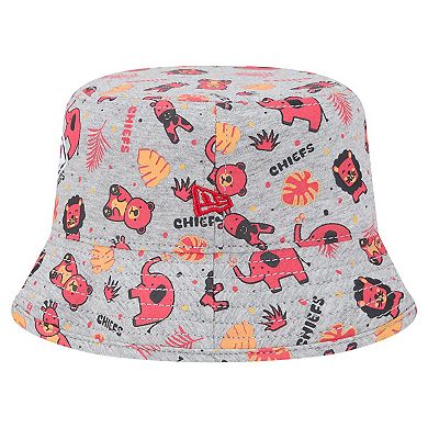 Infant New Era Gray Kansas City Chiefs Animal Bucket Hat