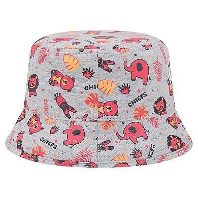 Infant New Era Gray Kansas City Chiefs Animal Bucket Hat