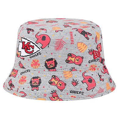 Infant New Era Gray Kansas City Chiefs Animal Bucket Hat