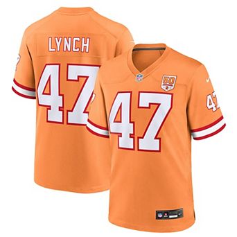 Men's Nike John Lynch Creamsicle Tampa Bay Buccaneers 50th Season Game Jersey