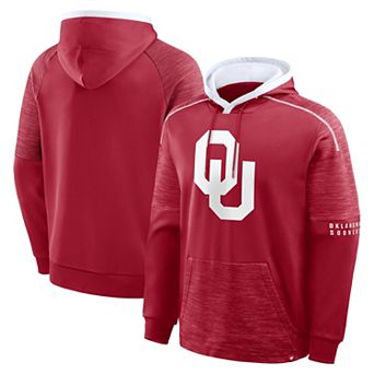 Men's Fanatics Crimson Oklahoma Sooners Quad Defender��Pullover Hoodie