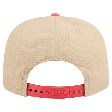 Men's New Era Light Beige/Coral Cleveland Guardians Color Pack A-Frame 9FIFTY Snapback Hat