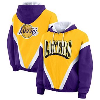 Women's WEAR by Erin Andrews Gold/Purple Los Angeles Lakers Color-Block Full-Zip Windbreaker