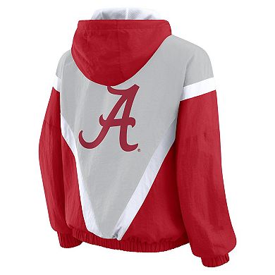Women's WEAR by Erin Andrews Crimson/Gray Alabama Crimson Tide Colorblock Full-Zip Hoodie Windbreaker Jacket