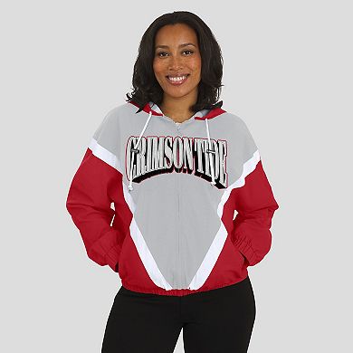 Women's WEAR by Erin Andrews Crimson/Gray Alabama Crimson Tide Colorblock Full-Zip Hoodie Windbreaker Jacket