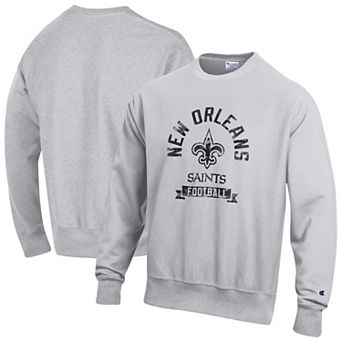 Men's Champion Heather Gray New Orleans Saints Reverse Weave Fleece Pullover Sweatshirt