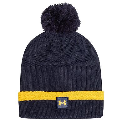 Men's Under Armour Navy Notre Dame Fighting Irish Cheer Her Name Drive Cuffed Knit Hat with Pom
