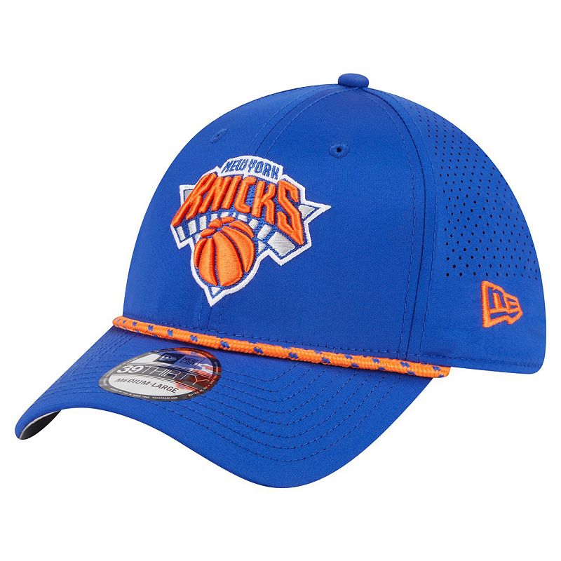 Men's New Era Blue New York Knicks Featherweight Poly Rope Flex 39Thirty Hat,