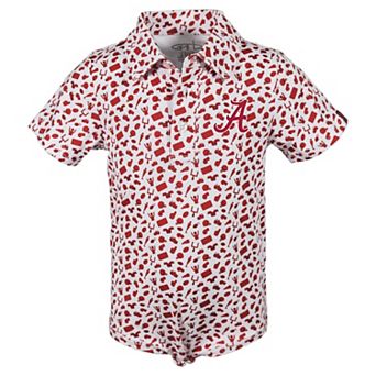 Infant Garb Crimson Alabama Crimson Tide Tom Allover Print Performance Polo Bodysuit