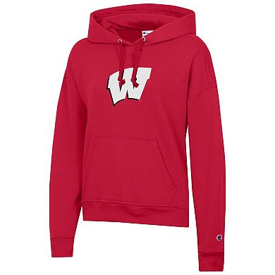 Women's Champion Red Wisconsin Badgers Powerblend Fleece Hoodie