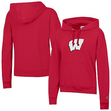 Women's Champion Red Wisconsin Badgers Powerblend Fleece Hoodie