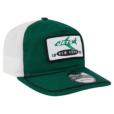 Men's New Era Green/White New York Jets Patch 19TWENTY Adjustable Hat