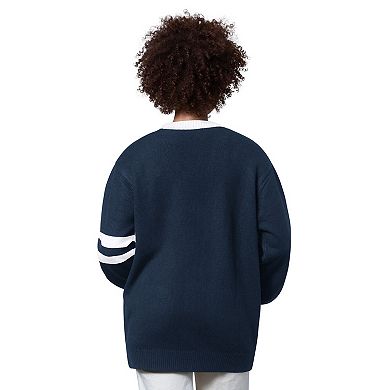 Women's Starter Navy Dallas Cowboys Back Shot Button-Up Cardigan