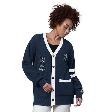Women's Starter Navy Dallas Cowboys Back Shot Button-Up Cardigan