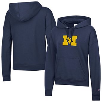 Women's Champion Navy Michigan Wolverines Powerblend Fleece Hoodie