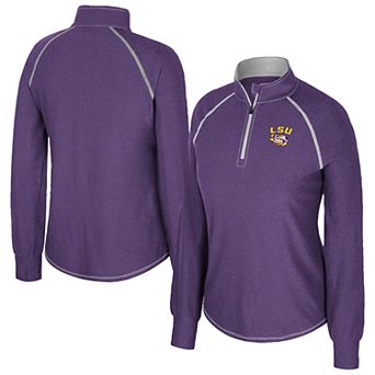 Women's Colosseum Purple LSU Tigers Bikram Raglan Quarter-Zip Top