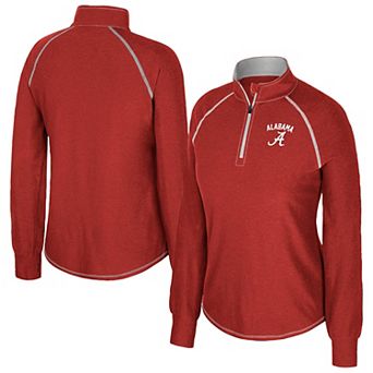 Women's Colosseum Crimson Alabama Crimson Tide Bikram Raglan Quarter-Zip Top