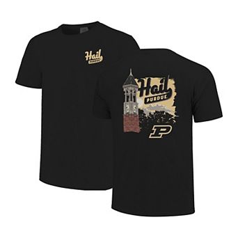 Unisex Image One Black Purdue Boilermakers Hyper Local Clock Tower T-Shirt