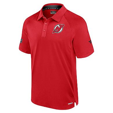 Men's Fanatics Red New Jersey Devils Authentic Pro Rink Raglan Polo