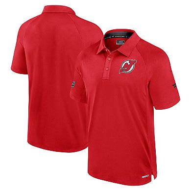 Men's Fanatics Red New Jersey Devils Authentic Pro Rink Raglan Polo