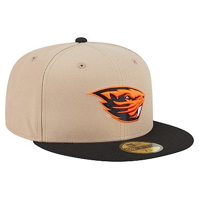 Men's New Era Khaki Oregon State Beavers Two-Tone 59FIFTY Fitted Hat