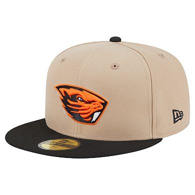 Men's New Era Khaki Oregon State Beavers Two-Tone 59FIFTY Fitted Hat