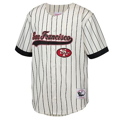 Youth Mitchell & Ness Jerry Rice Cream San Francisco 49ers Retired Player Name & Number Baseball Jersey