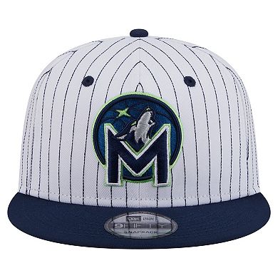 Men's New Era White Minnesota Timberwolves Deceptor Pinstripe 9FIFTY Snapback Hat