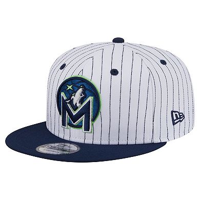Men's New Era White Minnesota Timberwolves Deceptor Pinstripe 9FIFTY Snapback Hat