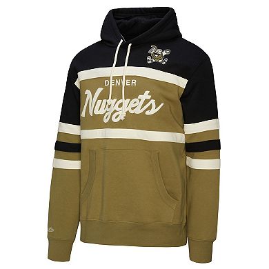 Men's Mitchell & Ness Olive/Black Denver Nuggets Double Clutch Head Coach Hoodie