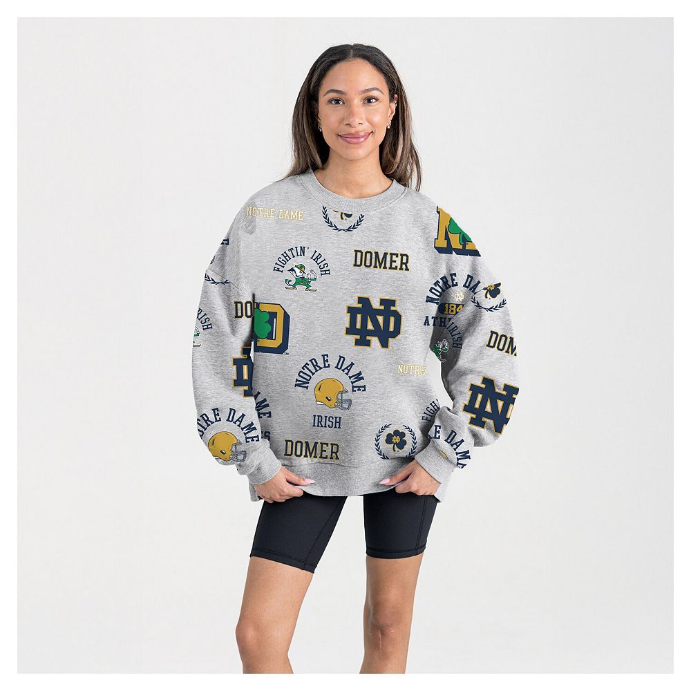 00'S Champion RIBBED FLEECE NOTRE DAME Notre Dame University College Sweatshirt Trainer Men's L size cotton navy blue type Vintage Second Hand