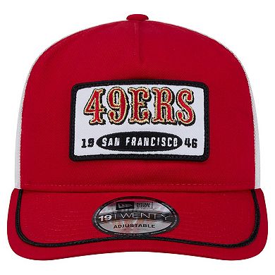 Men's New Era Scarlet/White San Francisco 49ers Patch 19TWENTY Adjustable Hat