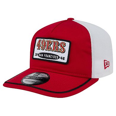 Men's New Era Scarlet/White San Francisco 49ers Patch 19TWENTY Adjustable Hat