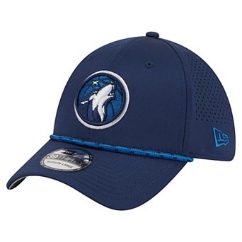 Men's New Era Navy Minnesota Timberwolves Featherweight Poly Rope Flex 39Thirty Hat