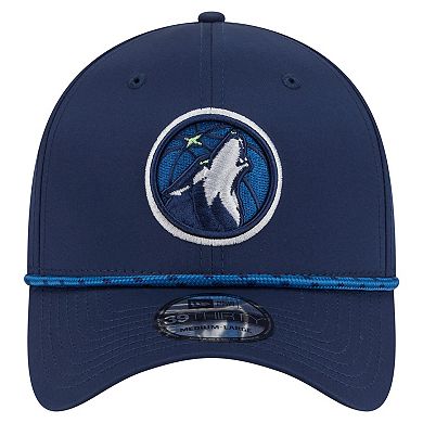 Men's New Era Navy Minnesota Timberwolves Featherweight Poly Rope Flex 39Thirty Hat