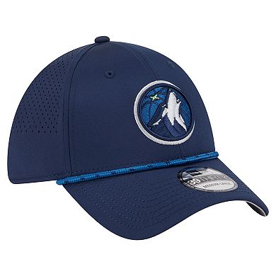 Men's New Era Navy Minnesota Timberwolves Featherweight Poly Rope Flex 39Thirty Hat